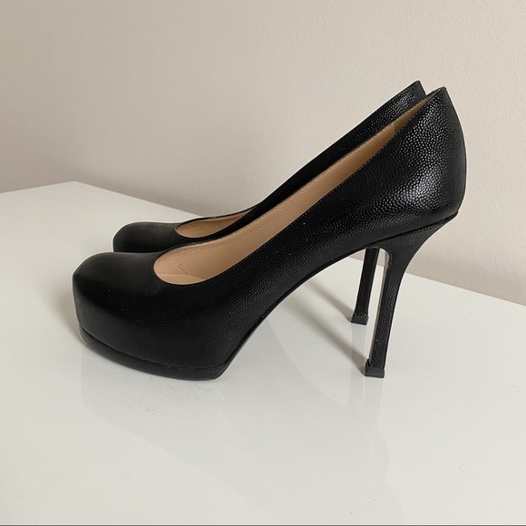 YVES SAINT LAURENT YSL Vernigolf Black Heels - Picture 6 of 10